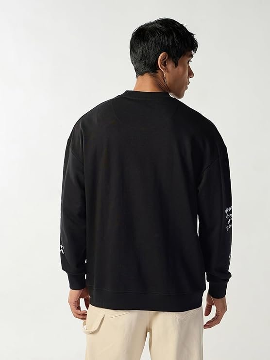 DC Merchandise Joker Men's Graphic Printed Oversized Fit Full Sleeve Round Neck Terry Sweatshirt - Image 2