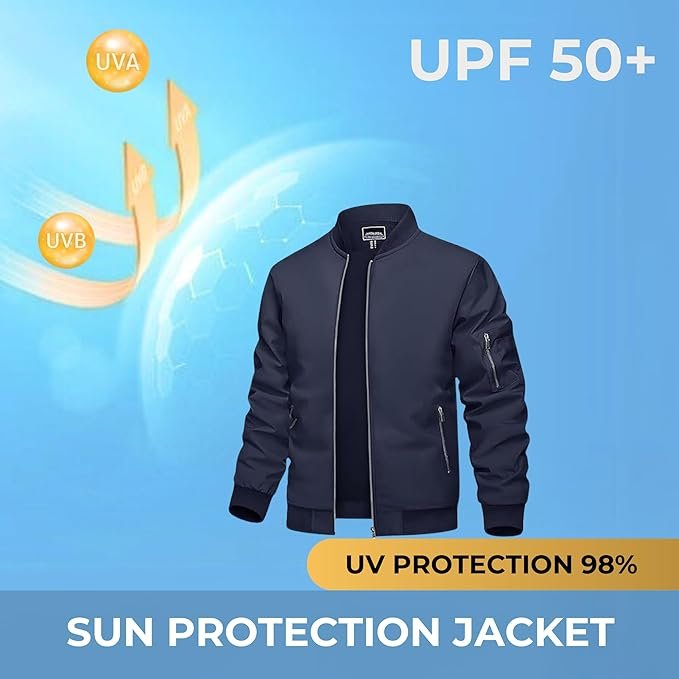 MIA FASHION Men's Sunscreen Jacket with UV Protection UPF 50+ Jacket, Full Sleeve, Regular Fit | Stylish Stand Collar & Zipper Closure jacket - Image 4