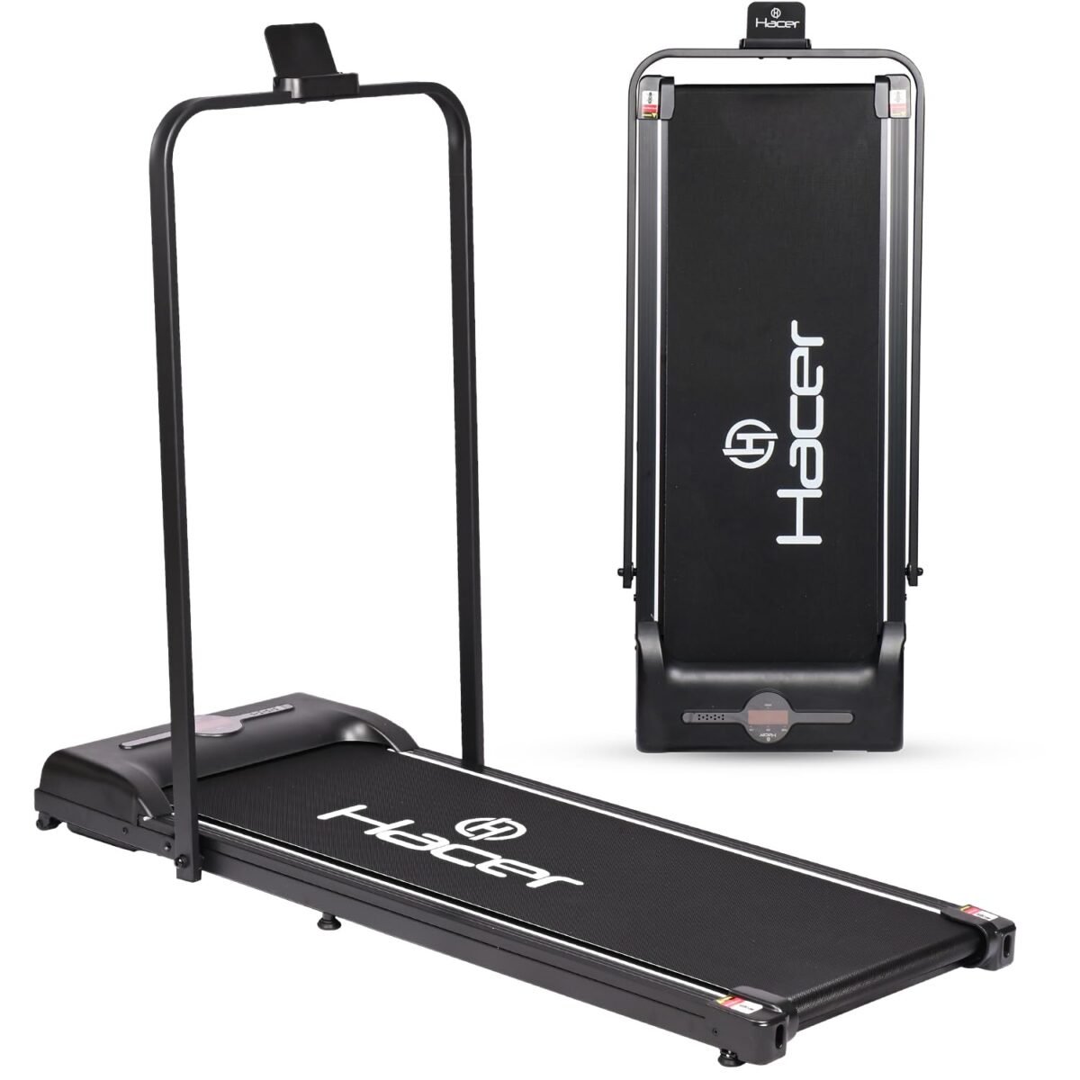 HACER HT01 Manual Treadmill Walking Pad | 0.85 HP Electric Motor | Foldable Walking & Running Machine | Max Speed 9 km/hr | Incline Function | 90 Kg Max User Weight | Home Gym Fitness Equipment