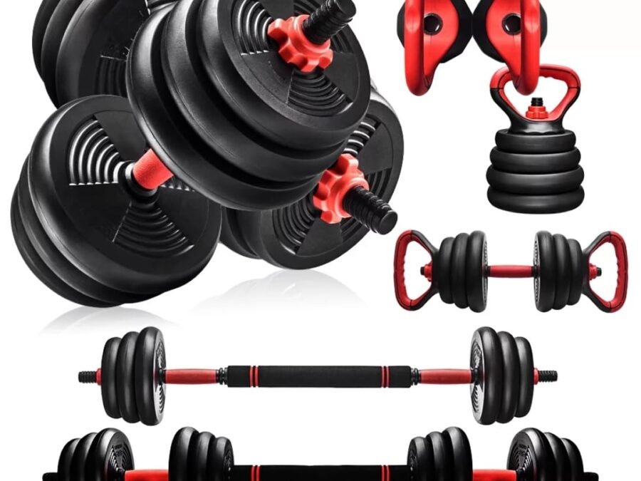 Burnlab 6-in-1 Adjustable Weight Training Kit | Dumbbells, Kettlebells, Barbells, Push-Up Brackets | Home Gym Equipment for Full Body Workout | Men & Women | All-in-One Fitness Set