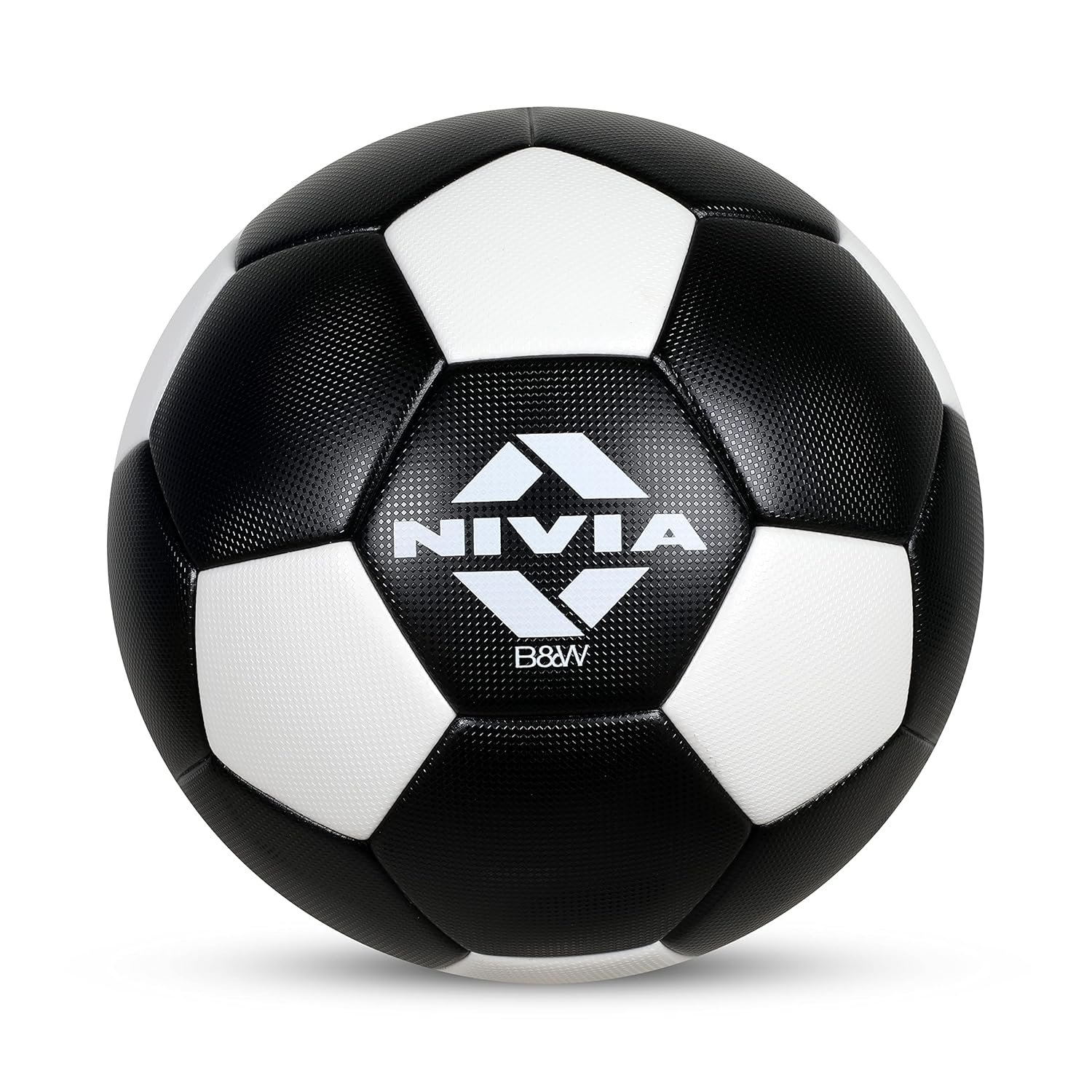 Nivia B&W Thermobond Football – Size 5 | 32 Panel Design | Black | Football for Men & Women | Suitable for Soft, Wet & Hard Ground | Match & Training Ball for All Weather Play - Image 2