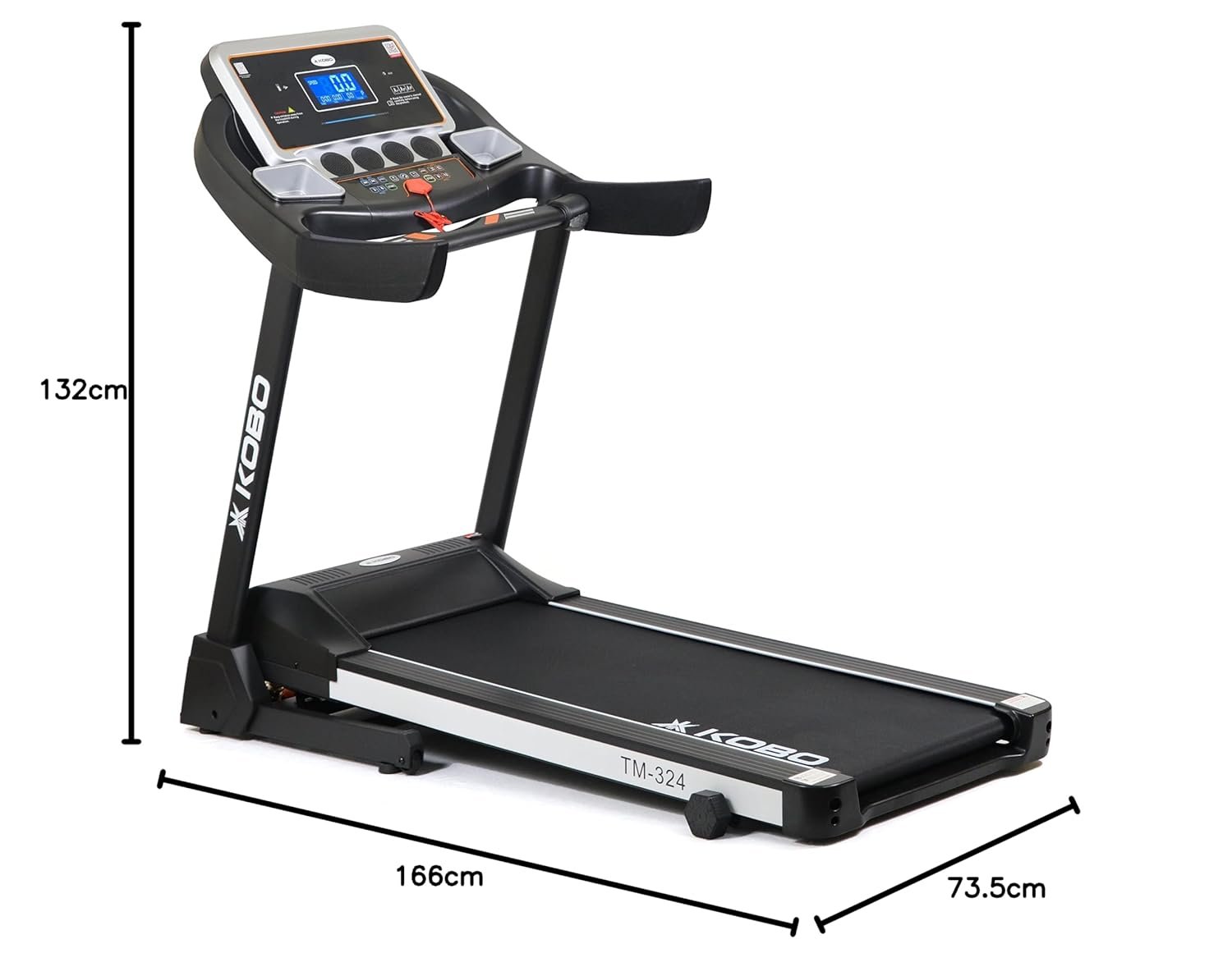 Kobo 3HP – 5HP Peak DC Motorized Treadmill for Home Use | Bluetooth Connectivity & App Support | Manual Incline | Multi-Function | Foldable Design | 1-Year Warranty | Quiet Operation - Image 11