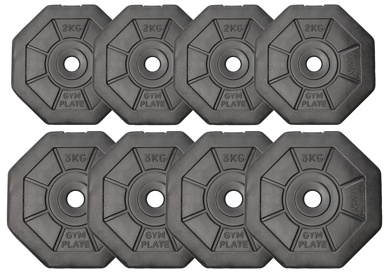 StarX 20Kg Hexa Shape PVC Dumbbells Set (Black) | Fixed Weight Dumbbells for Home Gym & Fitness Training | Anti-Roll Design | Durable & Floor-Friendly - Image 3