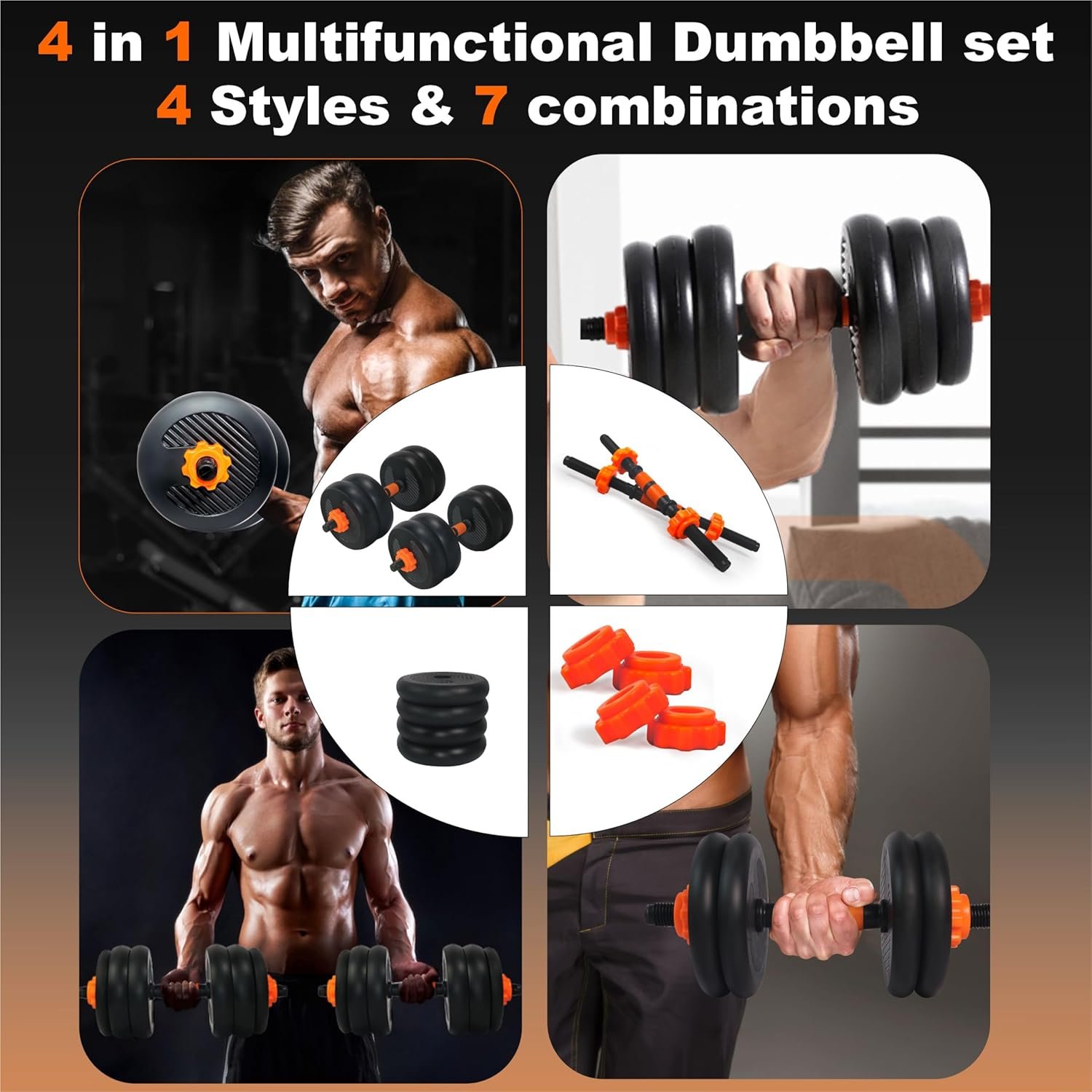 WATSON Premium Rubber Dumbbell Set – 13Kg Adjustable Weights (1Kg x 4, 1.5Kg x 6) with 14" Hard PVC Dumbbell Rods | Home Gym Dumbbells for Men & Women | Strength & Fitness Training - Image 4