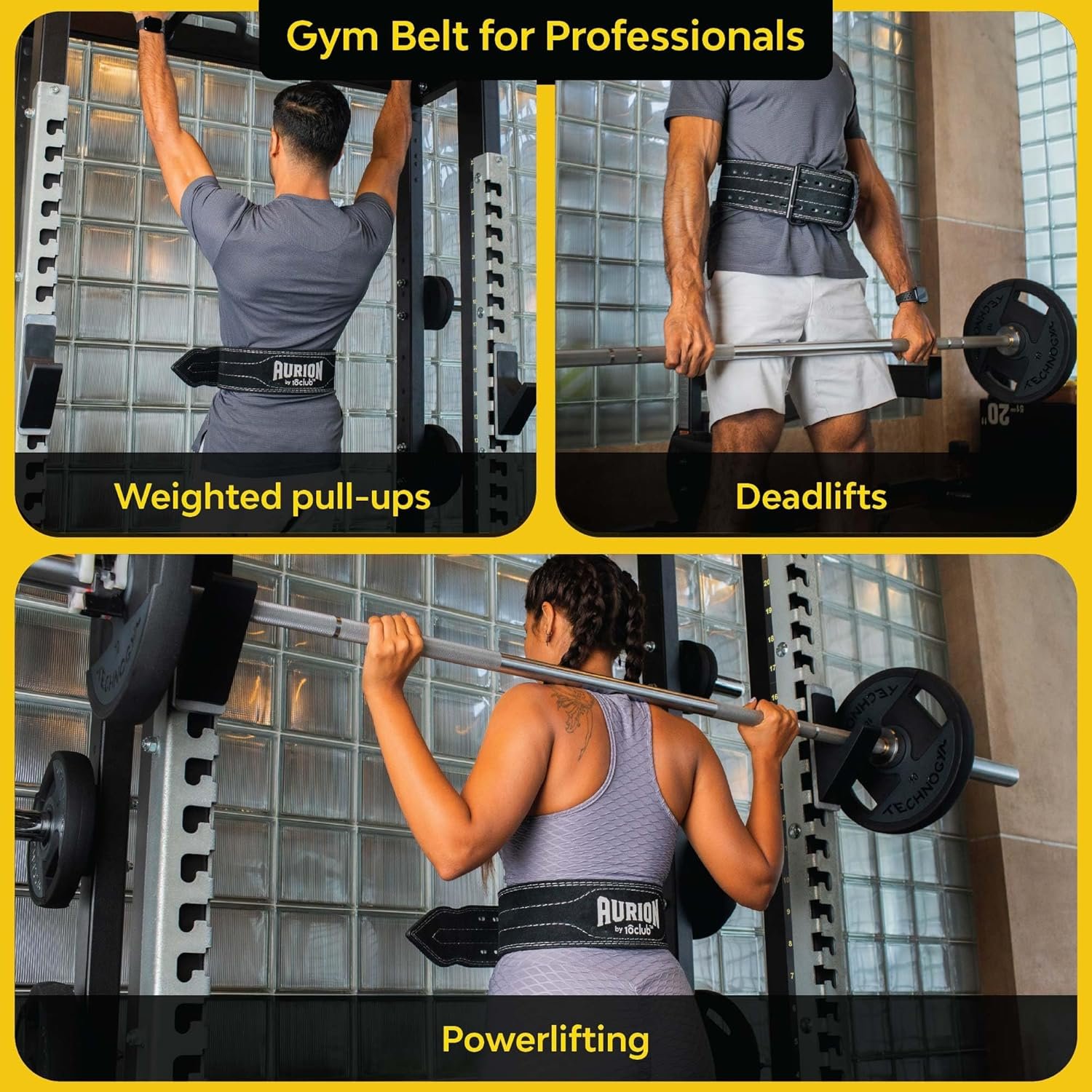 AURION by 10 Club 10MM Suede Leather Weightlifting Belt with Buckle – Heavy Powerlifting Gym Belt for Squat, Deadlift & Weight Training – Back Support Belt for Men & Women – Black (Medium) - Image 5