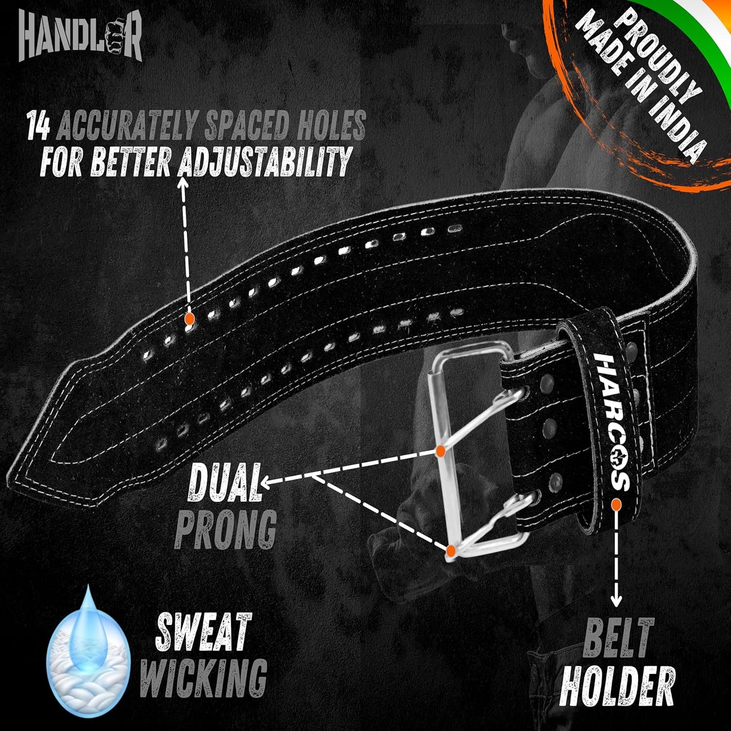 Handler 100% All Leather Powerlifting Gym Belt – 5.5mm Thick Weight Lifting Belt for Men & Women – Brown (Medium) – Professional Weight Training Belt for Heavy Workouts & Back Support - Image 7