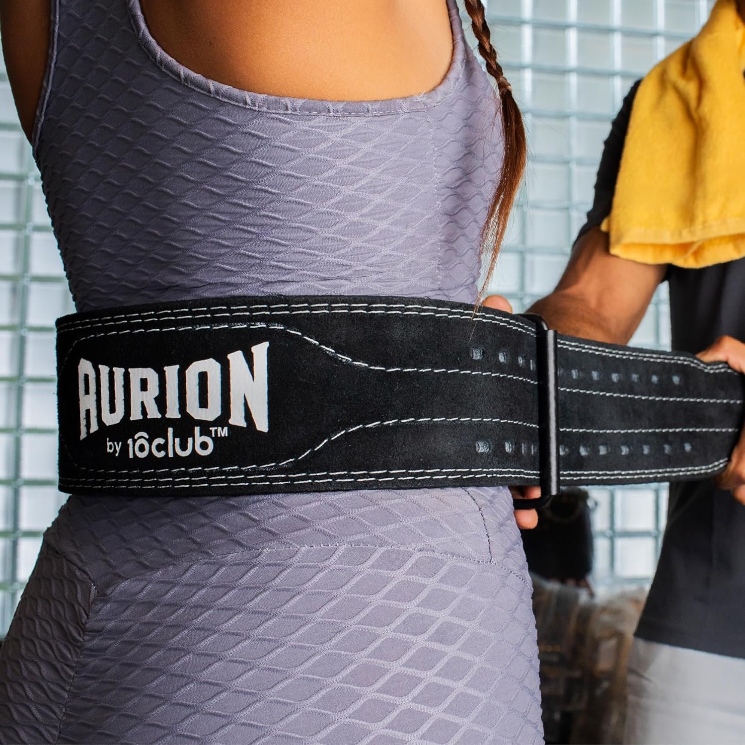 AURION by 10 Club 10MM Suede Leather Weightlifting Belt with Buckle – Heavy Powerlifting Gym Belt for Squat, Deadlift & Weight Training – Back Support Belt for Men & Women – Black (Medium) - Image 9