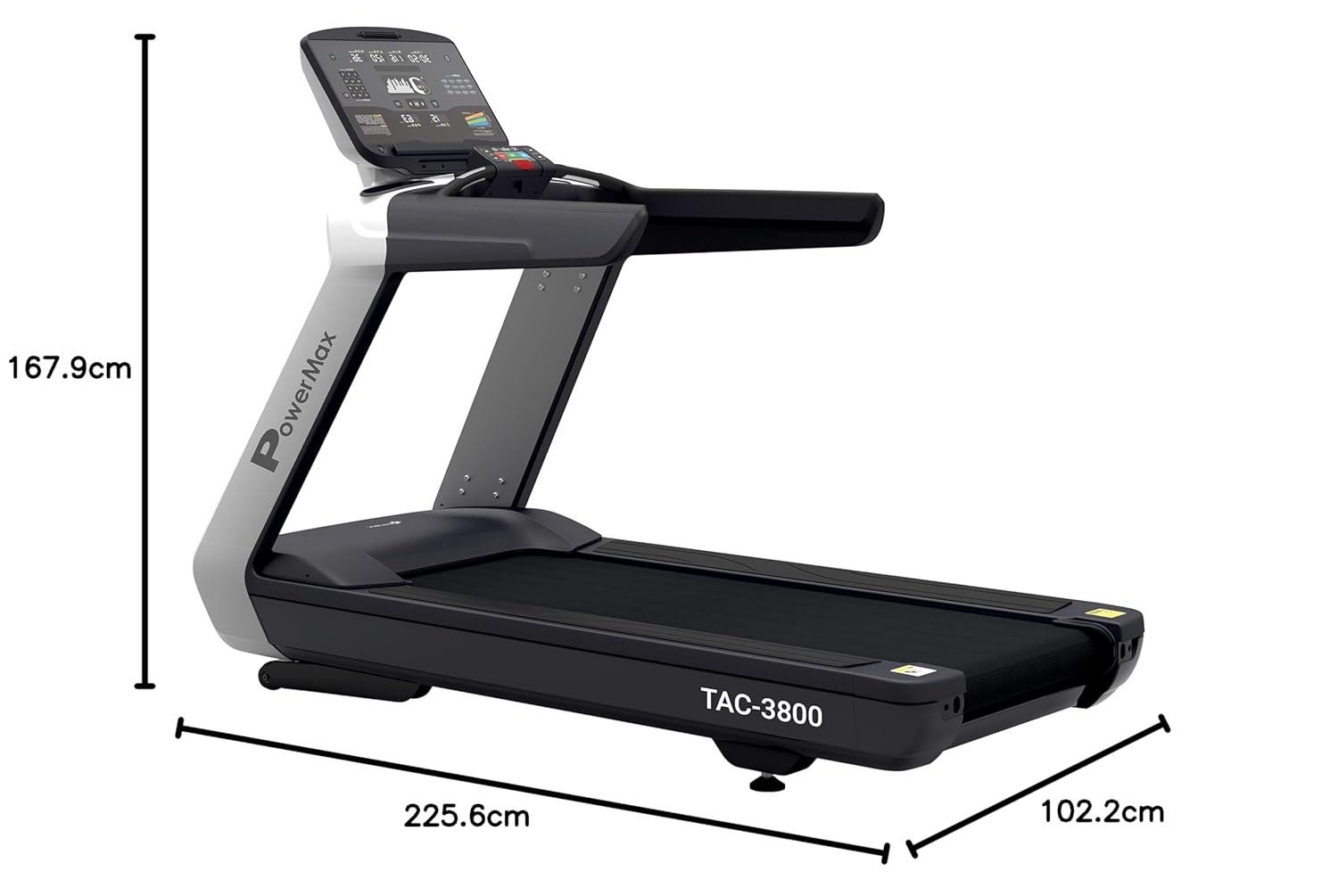 PowerMax Fitness TAC-3800 Commercial Motorized Treadmill | 4HP (6HP Peak) AC Motor | Automatic Incline | Free Installation Assistance | Heavy Duty Running Machine for Gym & Home Use - Image 9