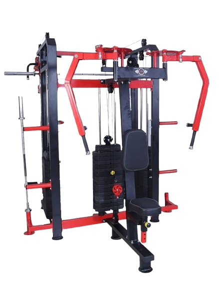 Gym24 GFTSP-701 Complete Functional Trainer | Smith Machine, Pec Fly, Rear Delt | All-in-One Home Gym Machine | Whole Black | Dual PVC Weight Stack | Full Body Strength Equipment for Home Use