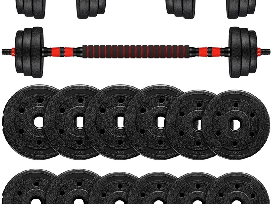 Adjustable Dumbbell Set 30KG – Free Weight Barbell Dumbbells Combo | 2-in-1 Convertible Heavy Dumbbell Set for Men & Women | 10KG/15KG/20KG Options | Home Gym Weight Training Equipment