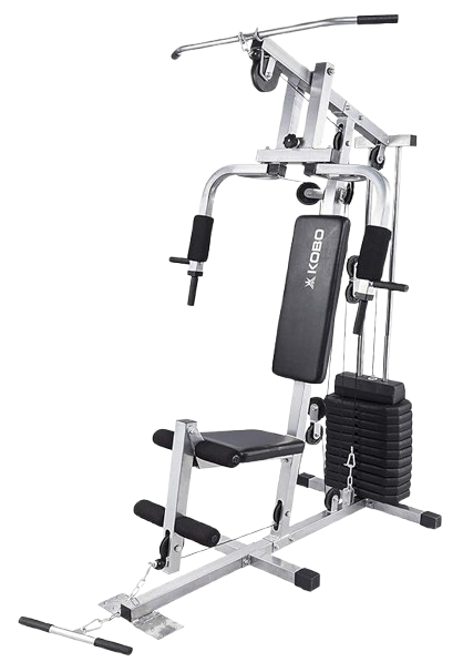 Kobo MHG-1002 Steel Multi Exercise Single Station Home Gym (Grey) | Full Body Workout Machine | Heavy-Duty Frame | Strength Training Equipment | Compact Gym for Home Fitness